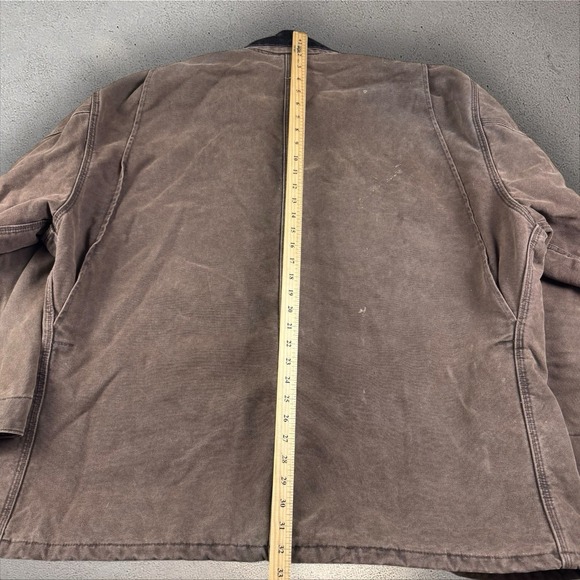 Carhartt C02 CHT‎ Brown Button Up Jacket Size 3XL XXXL Chore Coat Blanket Lined - Picture 5 of 6